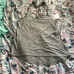 Roxy high low tank top with beads SZ L NWT